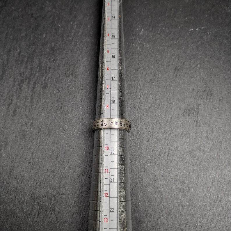 Silver Ring - Tibetan Buddhist art, size reference