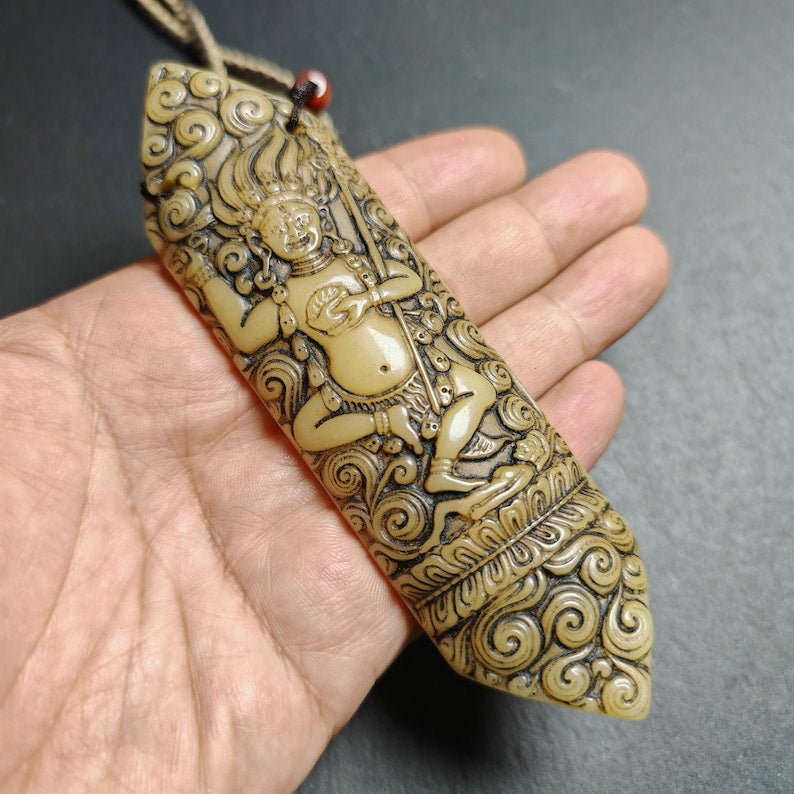 Troma Nagmo Amulet - Black Dakini Female Deity Pendant