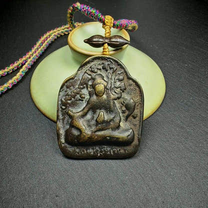 Buddha Statue Amulet Guru Rinpoche,Padmasambhava Pendant,Lotus Born - Tibetan Buddhist amulet, view 5
