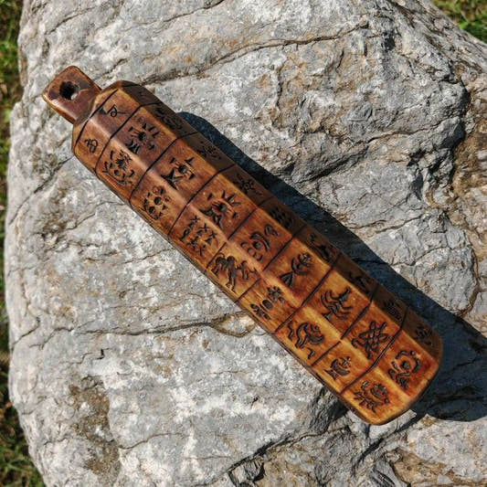 Zanpar Wooden Mold Stick - Tibetan Buddhist art, front view