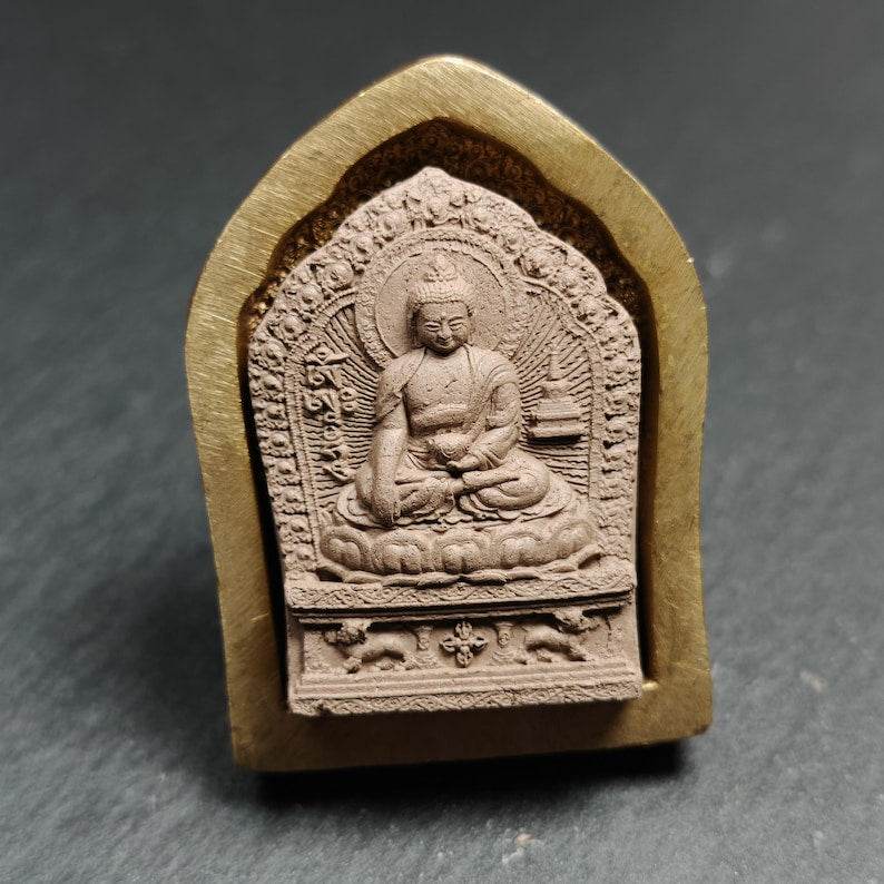 Shakyamuni Tsa Tsa Mold,5cm Height - Tibetan tsa tsa mold, detailed view