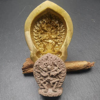 Citipati Tsa Tsa Mold,Shmashana Adhipati Mould,4.5cm Height - Tibetan tsa tsa mold, view 5