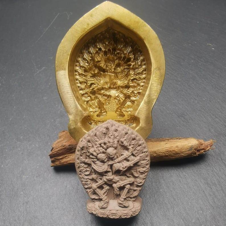 Citipati Tsa Tsa Mold,Shmashana Adhipati Mould,4.5cm Height - Tibetan tsa tsa mold, view 5