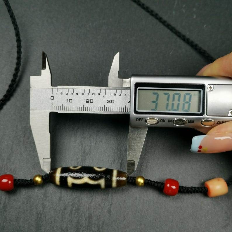 3 Eyes Dzi Bead Amulet,Protection Jewelry - Tibetan dzi bead, view 6