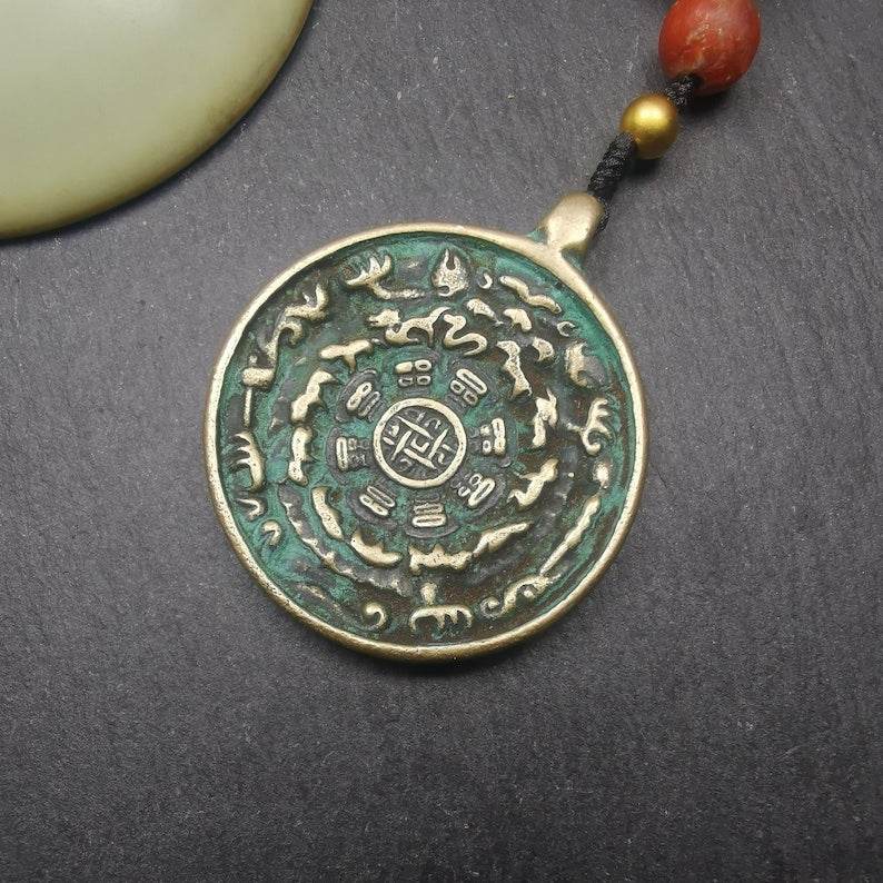 Calendar Amulet Sipaho Badge - Melong Mirror 43mm - Tibetan Buddhist amulet, view 6