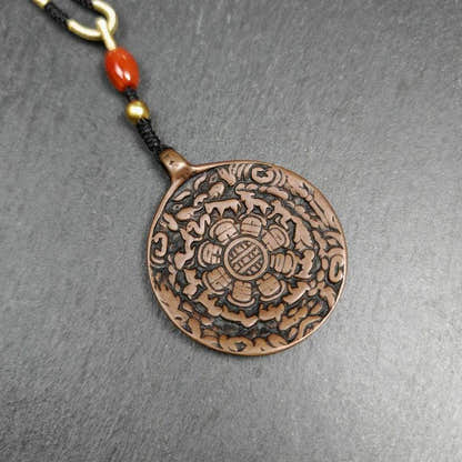 Calendar Amulet Sipaho Badge - Melong Mirror,45mm - Tibetan Buddhist amulet, detailed view