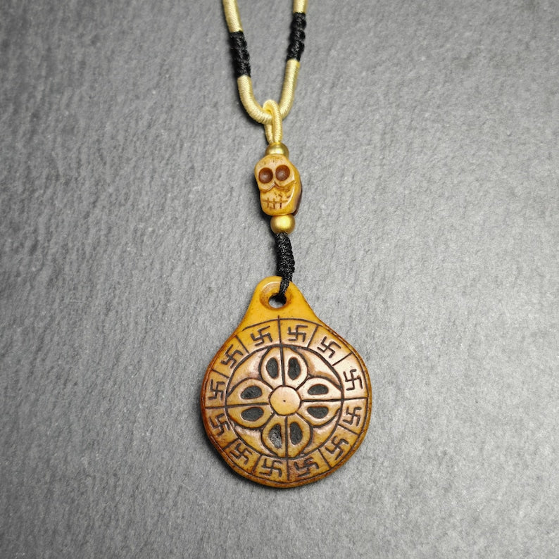 Kapala Citipati Mandala Pendant Amulet,40mm × 32mm