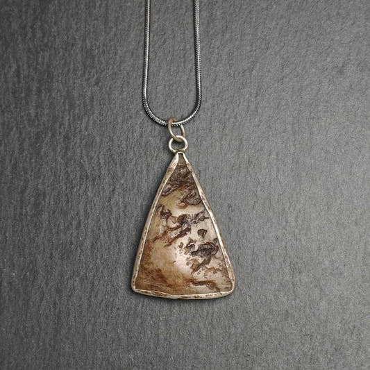 Kapala Amulet Necklace,45mm - Tibetan Buddhist bead necklace, front view