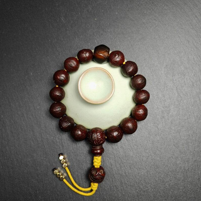Bodhi Seed Beads Wrist Mala - 14mm - Tibetan Buddhist mala beads, view 5
