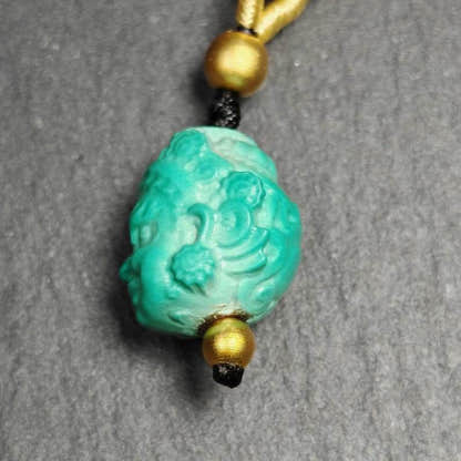 Turquoise Mahakala Amulet - Tibetan Buddhist amulet, view 6