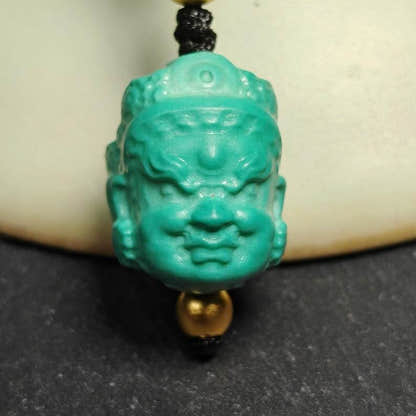 Turquoise Mahakala Amulet - Tibetan Buddhist amulet, view 4