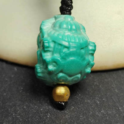 Turquoise Mahakala Amulet - Tibetan Buddhist amulet, view 5