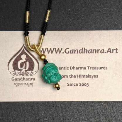 Turquoise Mahakala Amulet - Tibetan Buddhist amulet, view 8