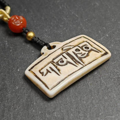 Amulet Badge with Tibetan Letters Karmapa - Tibetan Buddhist amulet, view 5