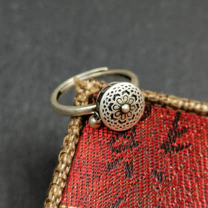 Silver Prayer Wheel Ring - Tibetan Buddhist art, view 6