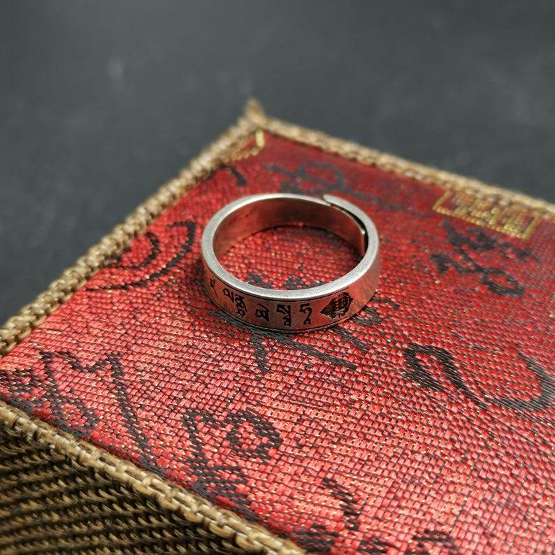 Silver Ring - Tibetan Buddhist art, view 6