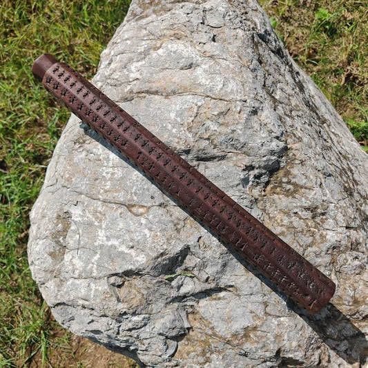 Zanpar Wooden Mold Stick - Tibetan Buddhist art, front view