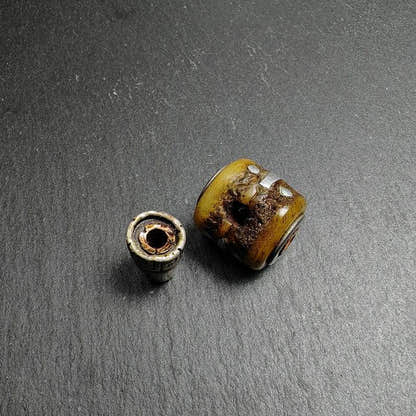T-drilled 3-Hole Connector Bead - Tibetan Buddhist art, view 7