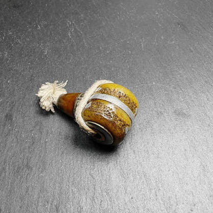 T-drilled 3-Hole Connector Bead - Tibetan Buddhist art, view 6