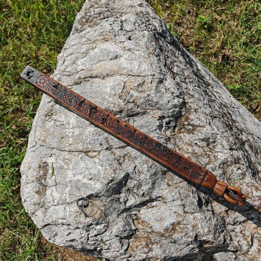 Zanpar Wooden Mold Stick - Tibetan Buddhist art, front view