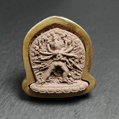 Kalachakra Vajra Tsa Tsa Mold,4.5cm Height - Tibetan tsa tsa mold, detailed view