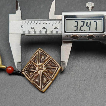 Vajra Mandala Kapala Pendant 38mm - Tibetan Buddhist vajra, size reference