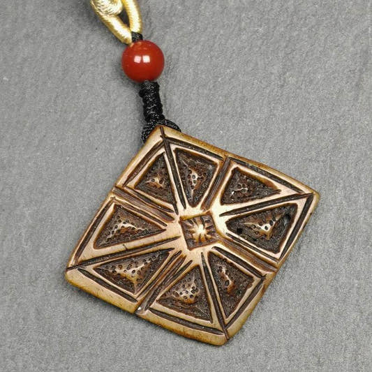 Vajra Mandala Kapala Pendant 38mm - Tibetan Buddhist vajra, front view