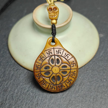 Kapala Citipati Mandala Pendant Amulet,40mm × 32mm