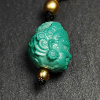 Turquoise Mahakala Amulet - Tibetan Buddhist amulet, view 7