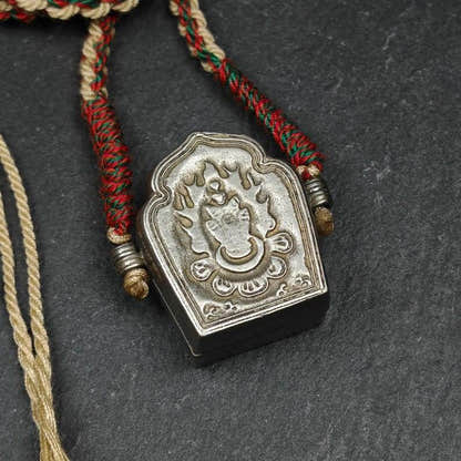 Tibetan Gau Box Amulet,Mini Ghau Shrine,Portable Tibetan Buddhist Altar Necklace - Tibetan Buddhist bead necklace, view 5