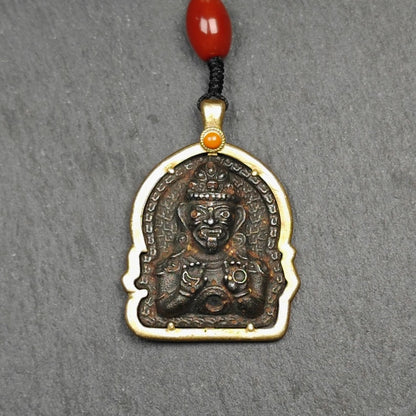 Drashi Lhamo Amulet,Gandhanra Vintage Tibetan Buddhist Pendant,Zashi Lhamo,Buddhist Protective Charm,Spiritual Gift,52×36mm