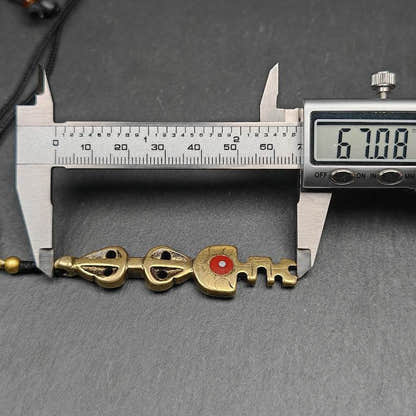 Amulet,The Key of Heart Pendant - Tibetan Buddhist amulet, size reference