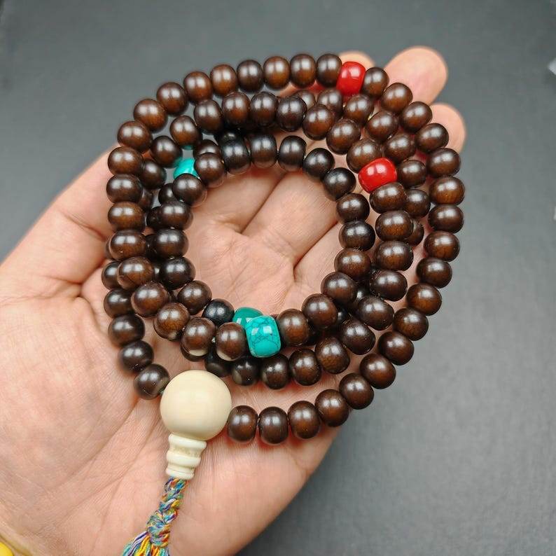 Prayer Beads,9.6mm Bodhi Root Bead Mala - Tibetan Buddhist mala beads, view 4