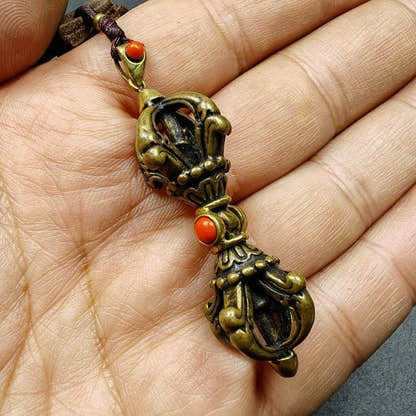 Vajra Dorje Amulet - 2.0 Inches - Tibetan Buddhist amulet, view 8