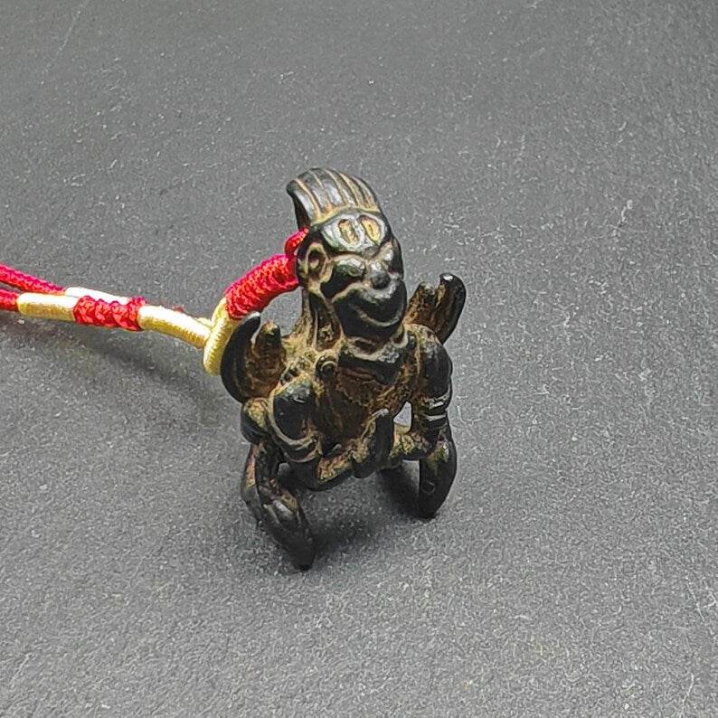 Garuda Amulet, Tibetan Buddhist Pendant,Golden-winged Bird - Tibetan Buddhist amulet, detailed view