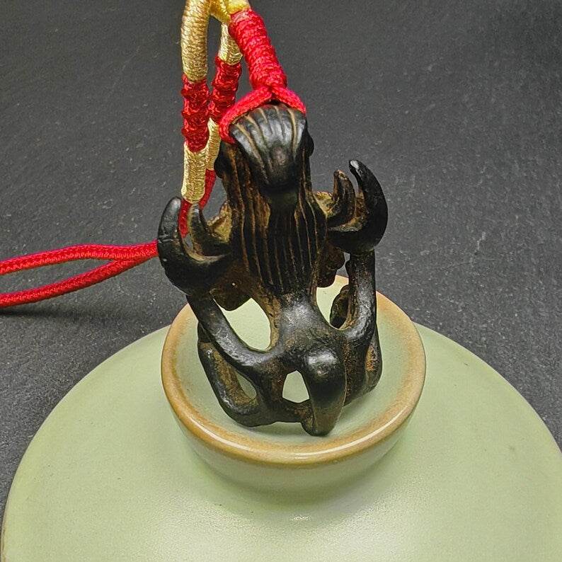 Garuda Amulet, Tibetan Buddhist Pendant,Golden-winged Bird - Tibetan Buddhist amulet, view 6