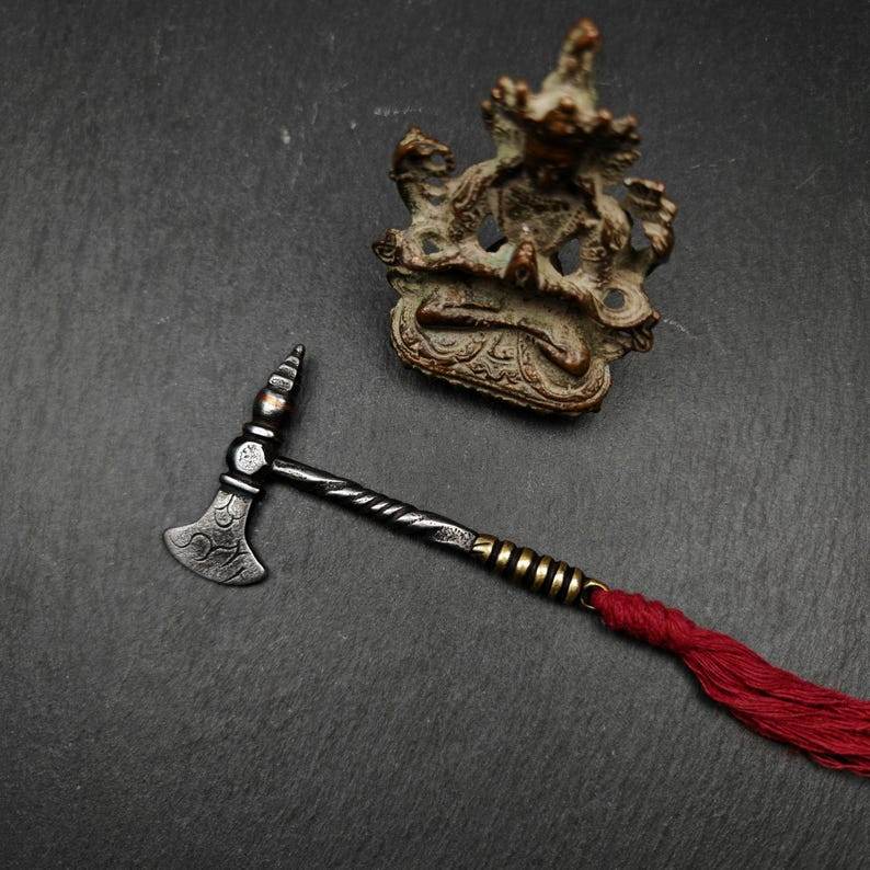 Tibetan Kartika and Ax of the Dakinis - Tibetan Buddhist art, close-up detail