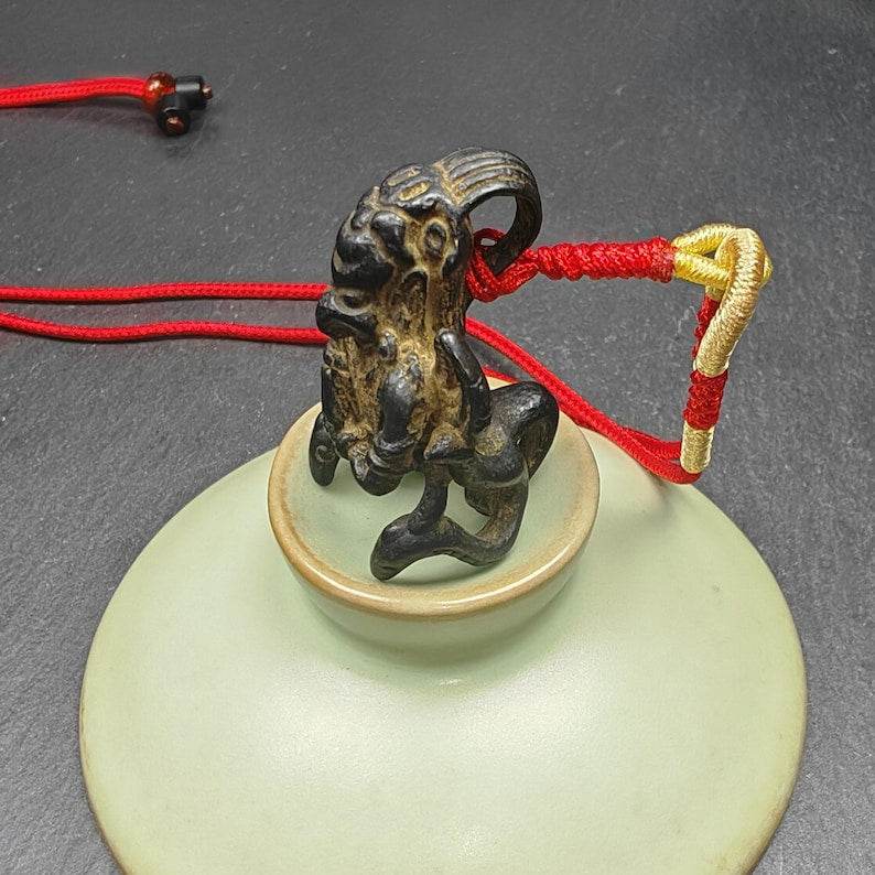 Garuda Amulet, Tibetan Buddhist Pendant,Golden-winged Bird - Tibetan Buddhist amulet, view 5