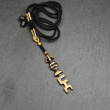 Tibetan Amulet,The Key of Heart Pendant,Lima Brass - Tibetan Buddhist amulet, detailed view