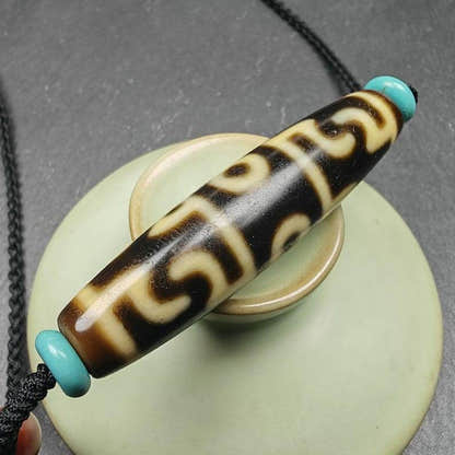 Tibetan Dzi Neckalce,Guru Rinpoche Three Realms Dzi Bead,53 - Tibetan dzi bead, view 7