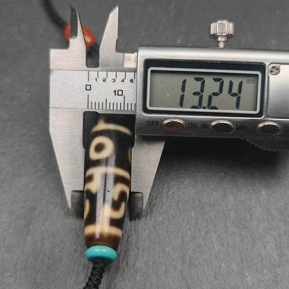 Tibetan Dzi Neckalce,Guru Rinpoche Three Realms Dzi Bead,53 - Tibetan dzi bead, size reference