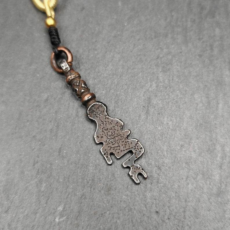 Amulet,The Key of Heart Pendant,Lucky Charm - Tibetan Buddhist amulet, close-up detail