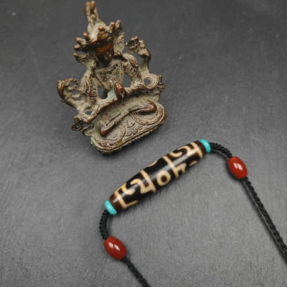 Tibetan Dzi Neckalce,Guru Rinpoche Three Realms Dzi Bead,53 - Tibetan dzi bead, view 4