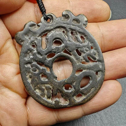Thokcha Dragon Prayer Wheel,Dharma Chakra Pendant,43mm - Tibetan Buddhist art, view 6