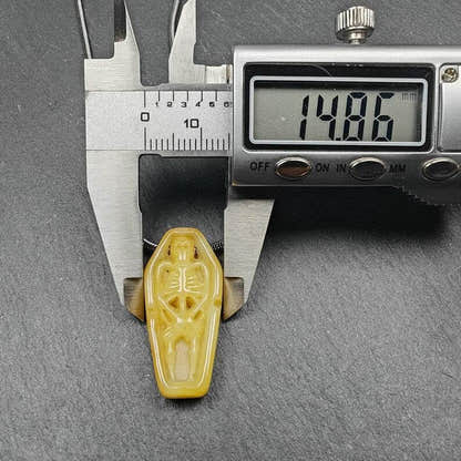 Yak Bone Carved Skeleton Pendant,32mm - Tibetan Buddhist art, view 9