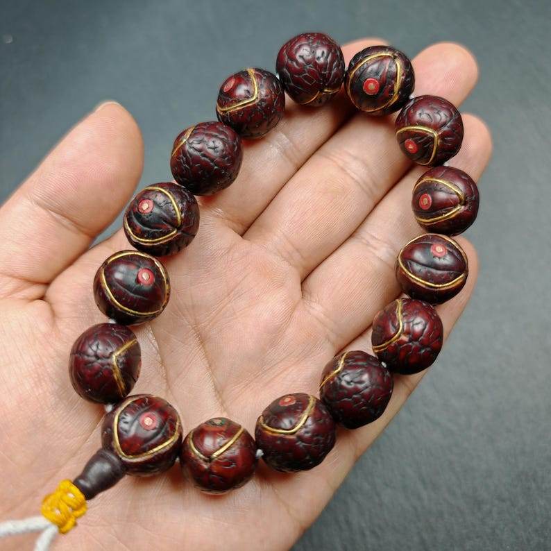 Tibetan Wrist Mala,Old Bodhi Beads Bracelet - Tibetan Buddhist mala beads, view 9