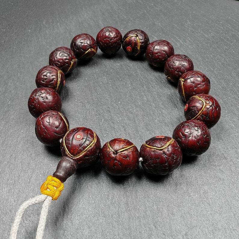 Tibetan Wrist Mala,Old Bodhi Beads Bracelet - Tibetan Buddhist mala beads, view 5