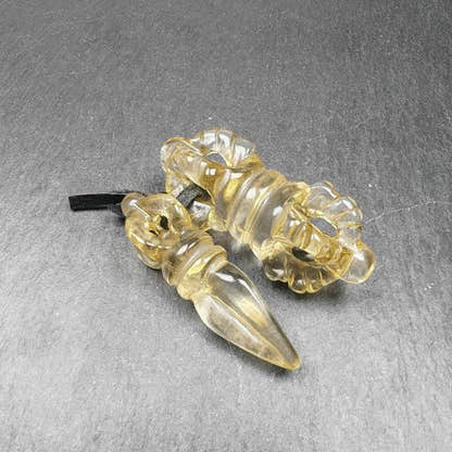 Crystal Dorje Vajra / Phurba Amulet Tibetan Dharma Ritual Implement - Tibetan Buddhist amulet, front view