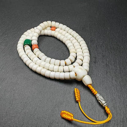 8mm Shankha Shell 108 Prayer Beads - Tibetan Buddhist art, view 5