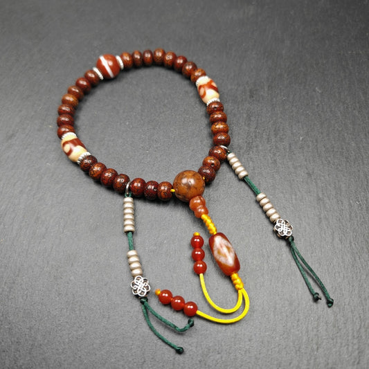 Wrist Mala - 10mm Old Lotus Seed Beads Bracelet